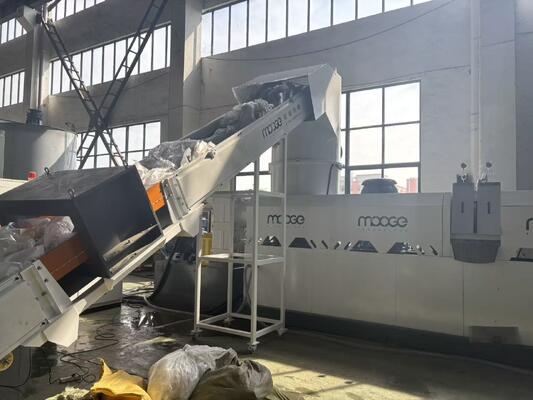 Double Stage Single Screw Extruder Machine Granulator PP PE LDPE LLDPE Plastic Film Pelletizing Line With Laser Filter