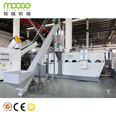 Afval Pp Pe Recycling Dubbelstap Plastic Flakes Pelletizing Machine
